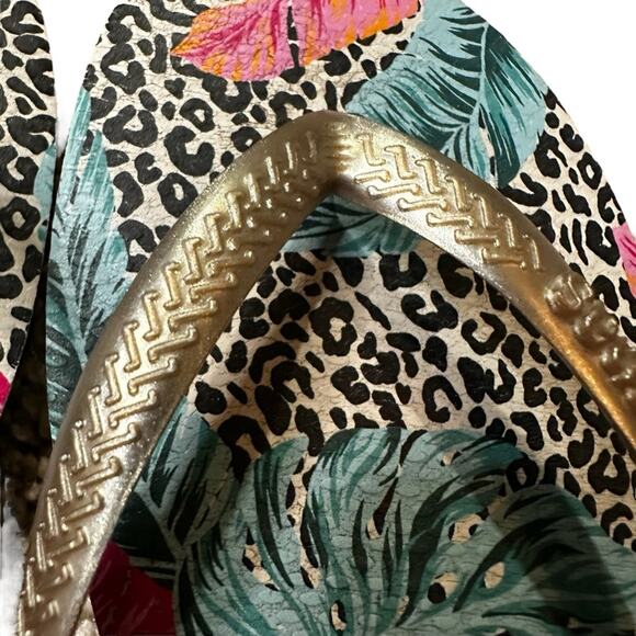Havaianas Women's Slim Animal print Floral Flip Flop Flops sandals Size 6 - Picture 3 of 7